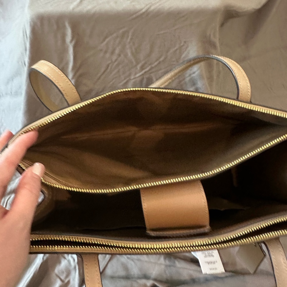 Coach Croc-Embossed Leather Bag in Beige - Picture 8 of 9
